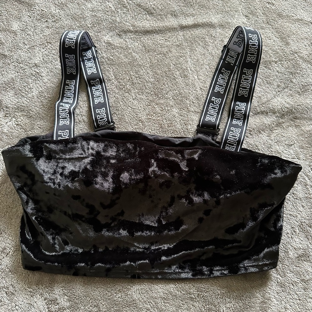 Pink Victoria’s Secret velvet bandeau size medium